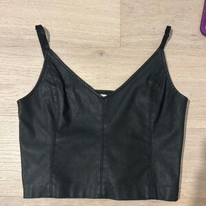 Zara Black Women's Faux Leather Top